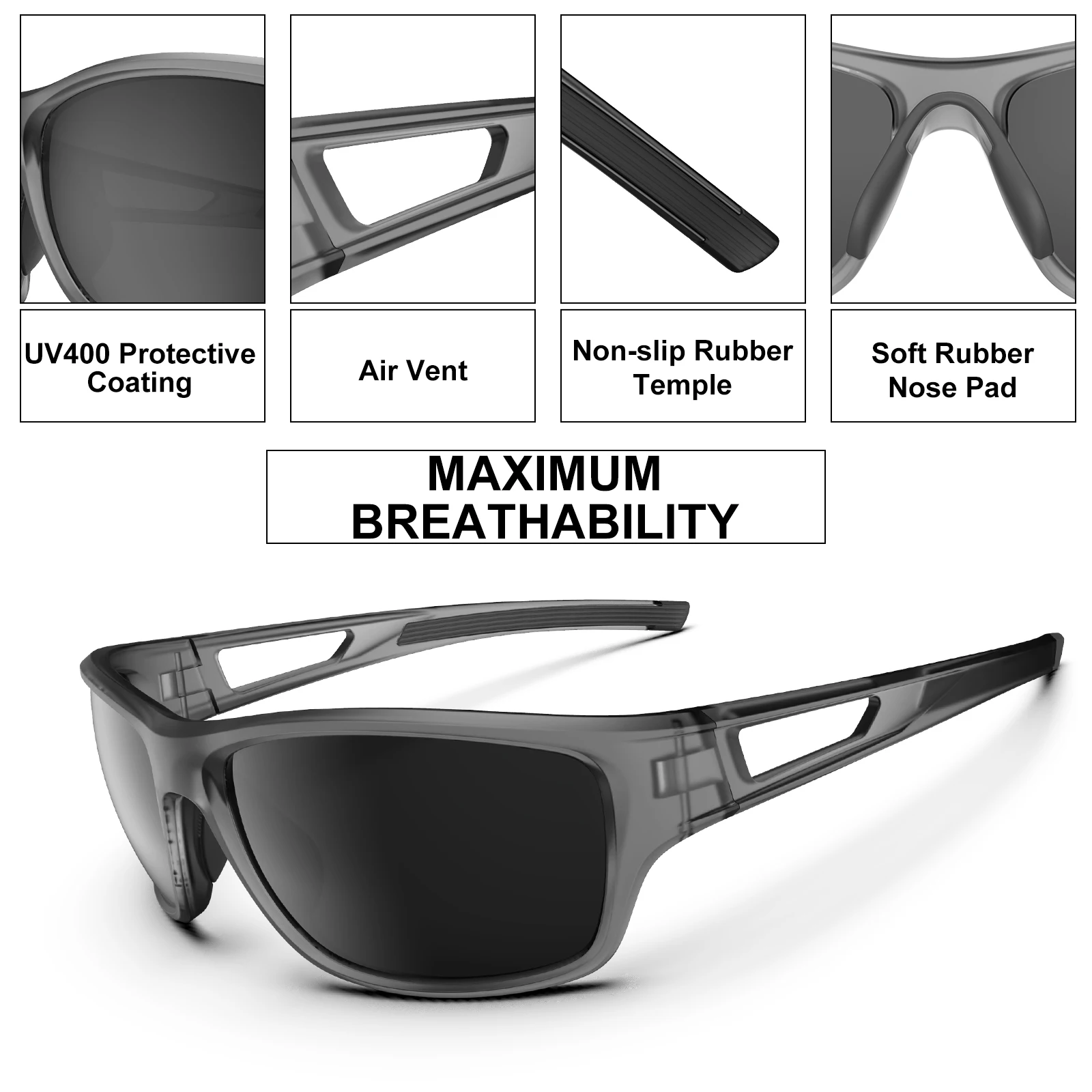 2023 SUUKAA Neue polarisierte Sport-Sonnenbrille mit UV400-Schutz für Männer und Frauen, Angeln, Laufen, Radfahren, Golf, Autofahren, Sonnenbrille_voghion.com