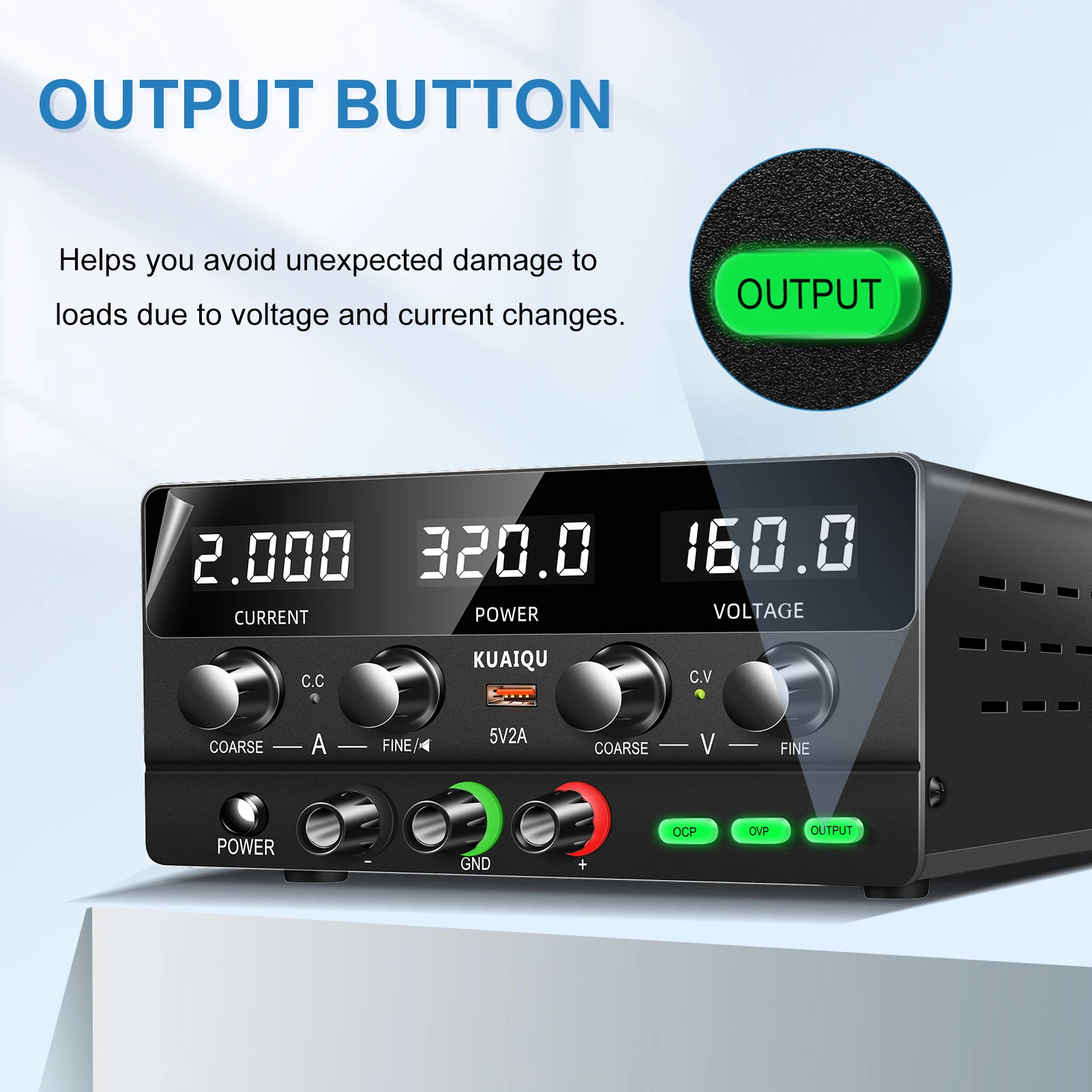 KUAIQU 160V 2A 320W 내전압 테스트 전원 공급 장치 OCP OVP 실험실용 DC 스위칭 소스 30V 10A 조정 가능 레귤레이터 안정기