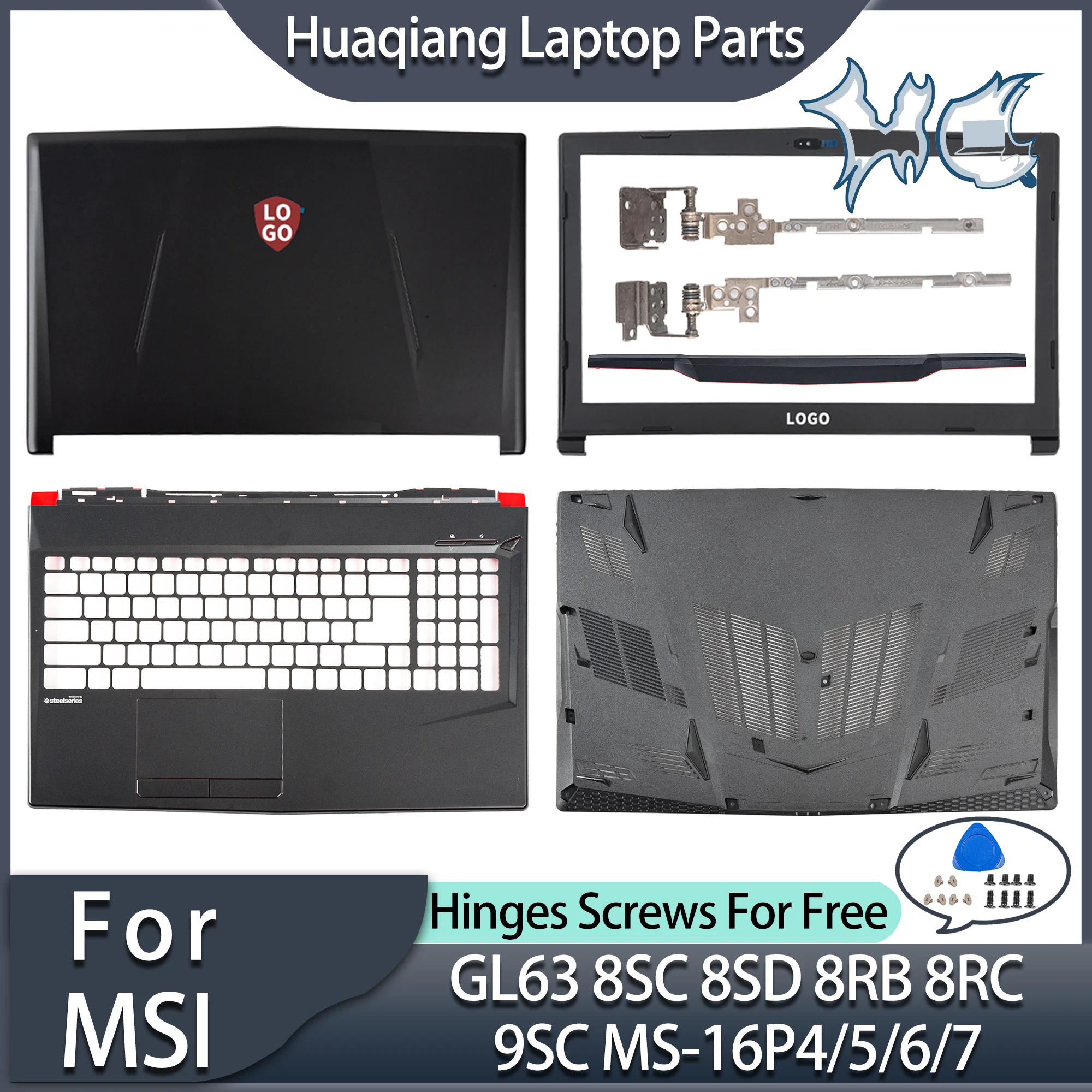 MSI GL63 MS-16P6 16P5 MS-16P7 8SC 8SD 8RB 8RC 8RCS 8RD 9SC LCD 후면 커버 베젤 힌지 팜레스트 하단 15.6 인치, 신제품