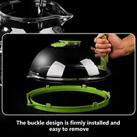 Couvercle anti-éclaboussures transparent pour micro-ondes avec vapeur d'eau et poignée, protection anti-éclaboussures pour micro-ondes, couvercle de cuisson, gadgets de cuisine 6