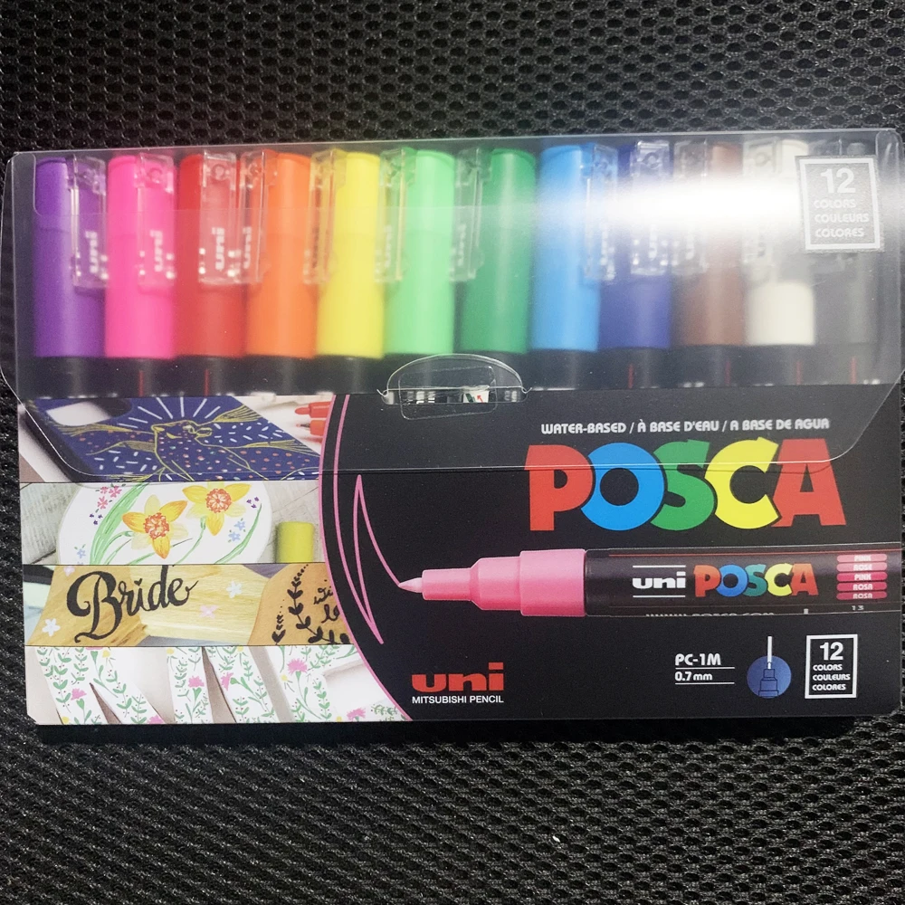 12 Posca Paint Markers, 1m Markers With Extra Fine Tips, Posca Marker Set  Of Acrylic Paint Pens, For Art Supplies, Fabric Paint, Markers For Art