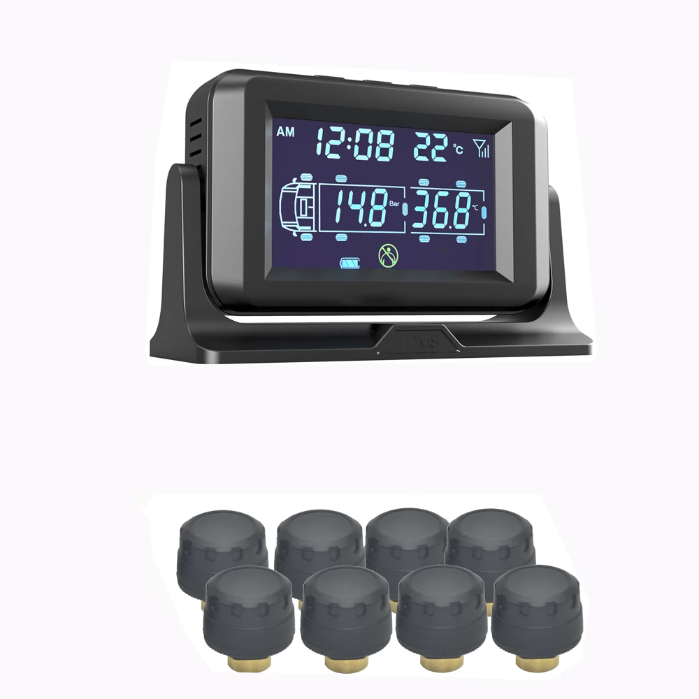 디지털 타이어 압력 모니터링 시스템 TPMS, 대형 트럭 버스 트레일러 타이어 게이지용, 도매 8 센서