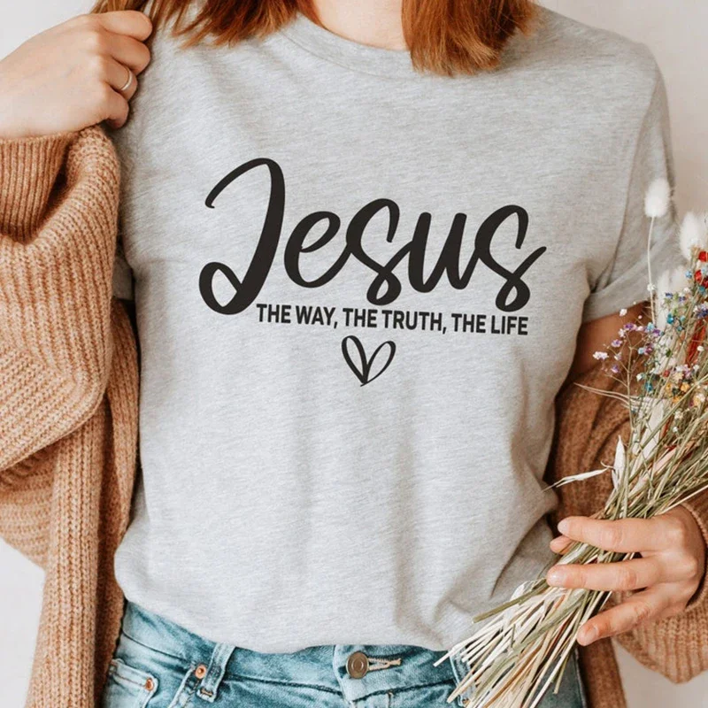 

Jesus The Way The Truth The Life Religious T-shirt Women's Clothing Christian Grace Disciple Tshirt Ladies Gift Dropshipping