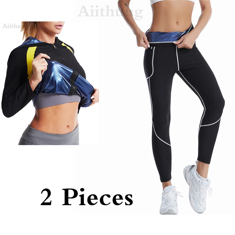 Aiithuug Gym Workout Hoodie Shaper Zipper Long Sleeve Sport Fitness Tops Sauna Suit Hot Sweat Waist Trainer Jacket Body Shapers shapewear bodysuit Shapewear