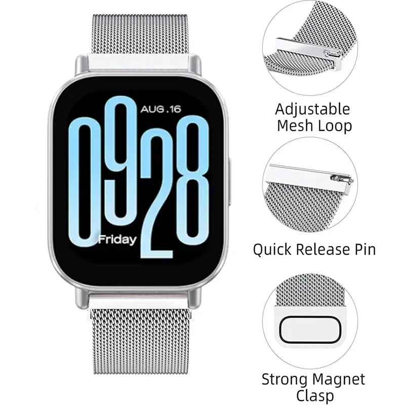 Milanese Magnetic Loop Stainless Steel Watch Strap Bracelet, 20mm/22mm