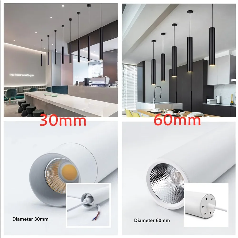 LED Pendant Lamp Long Tube Lamp Kitchen Island Dining Room Shop Bar Counter Decoration Cylinder Pipe pendant lights pendant lamp