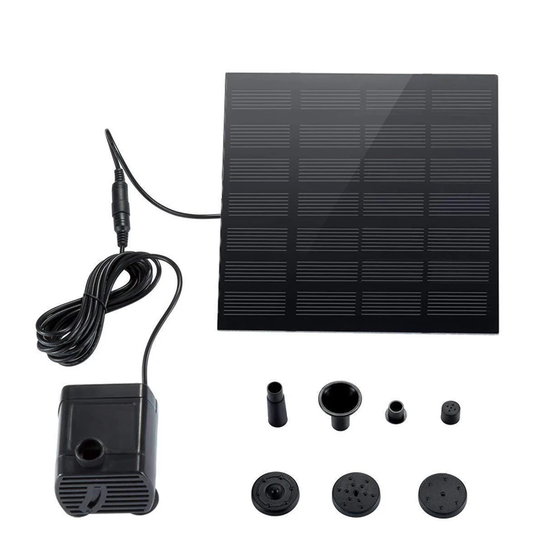 Solar Garden Fountain Pump with 6 nozzles for Poultry baths Ponds Gardens