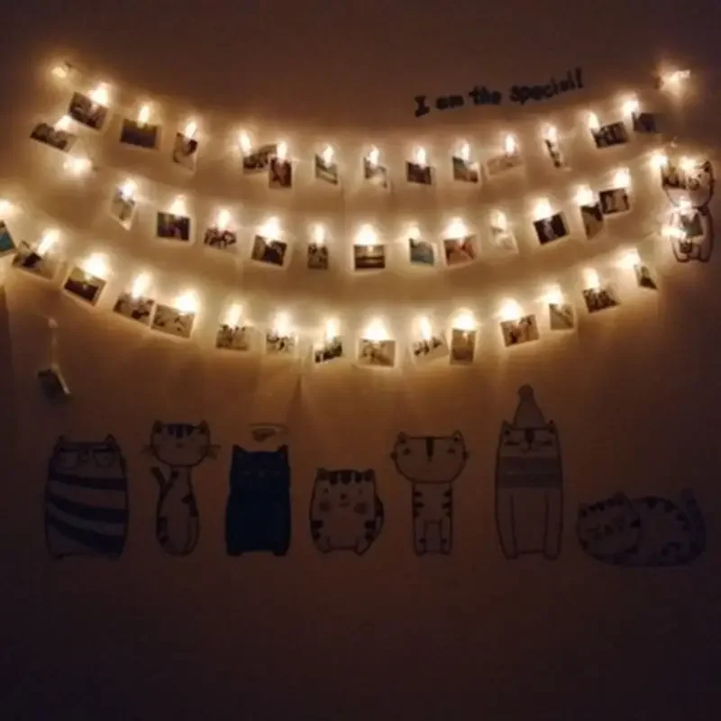 3M 20leds Photo Clip Holder LED String lights For Party holiday New Year Wedding Home Decoration Warm white Fairy lights Battery