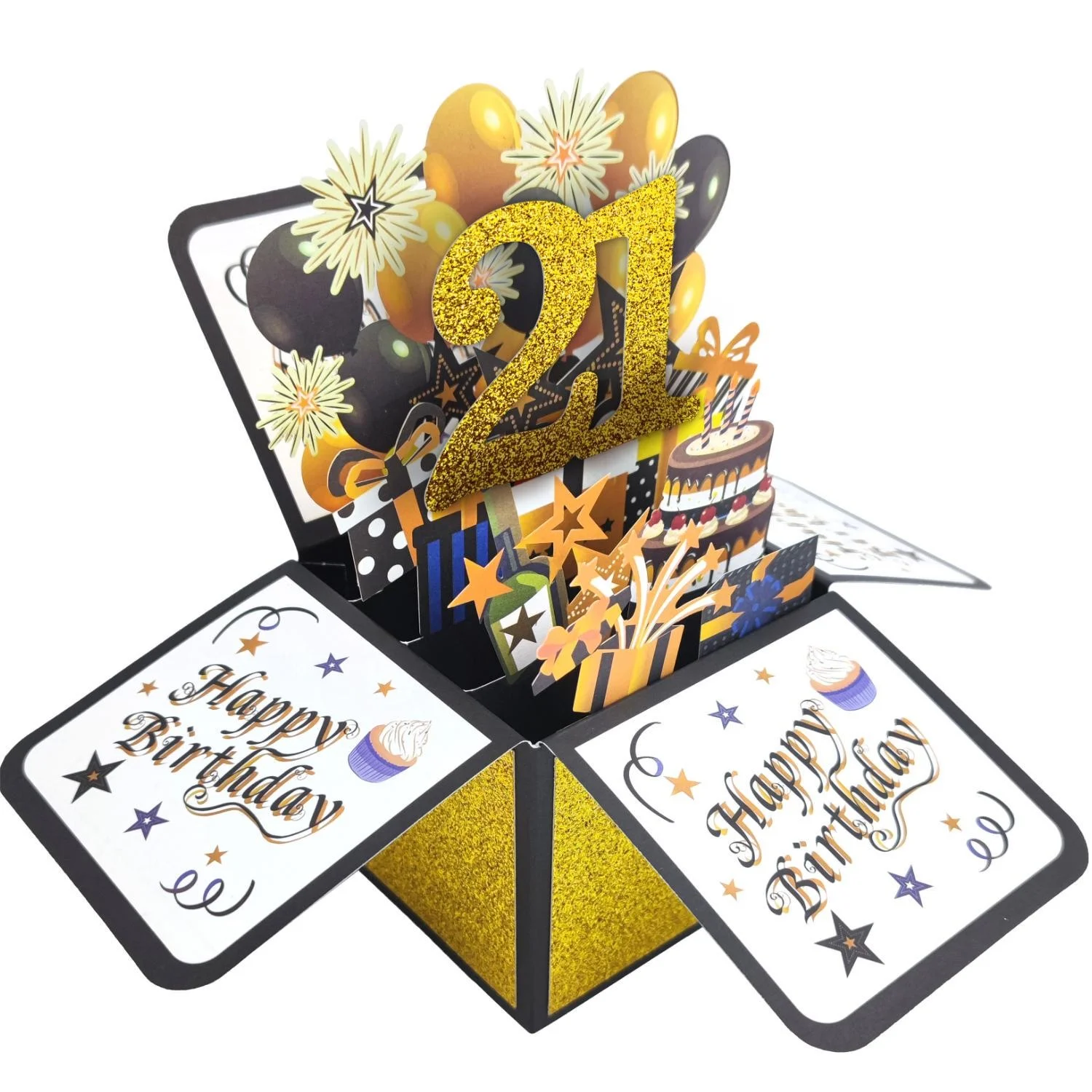 Happy Birthday Card 3D PopUp Greeting Cards Gift for Business Kids Wife Husband Birthday Gift Festive Party Supplies Cards