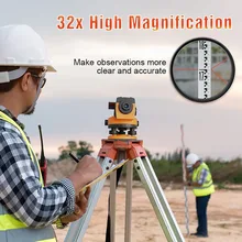  High Precision Automatic Optical Level 32x With Self-Leveling Magnetic Dampened Engineering Surveying Mapping Builders Instrumen 