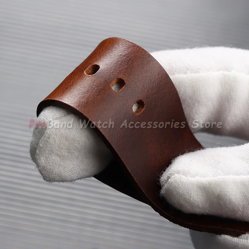 Premium Genuine Leather Adjustable Watch Strap - Elegant Replacement Bracelet Accessory