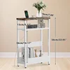 Narrow Side Table Set of 2, with Charging Station, End Table for Small Spaces, Nightstand with 2 USB Ports and 2 Outlet 2