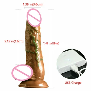 Automatic Telescopic Heating Big Dildo Vibrator G-spot Massage Realistic Penis Vibrator Sex Toys For Women Adult Erotic Product 3