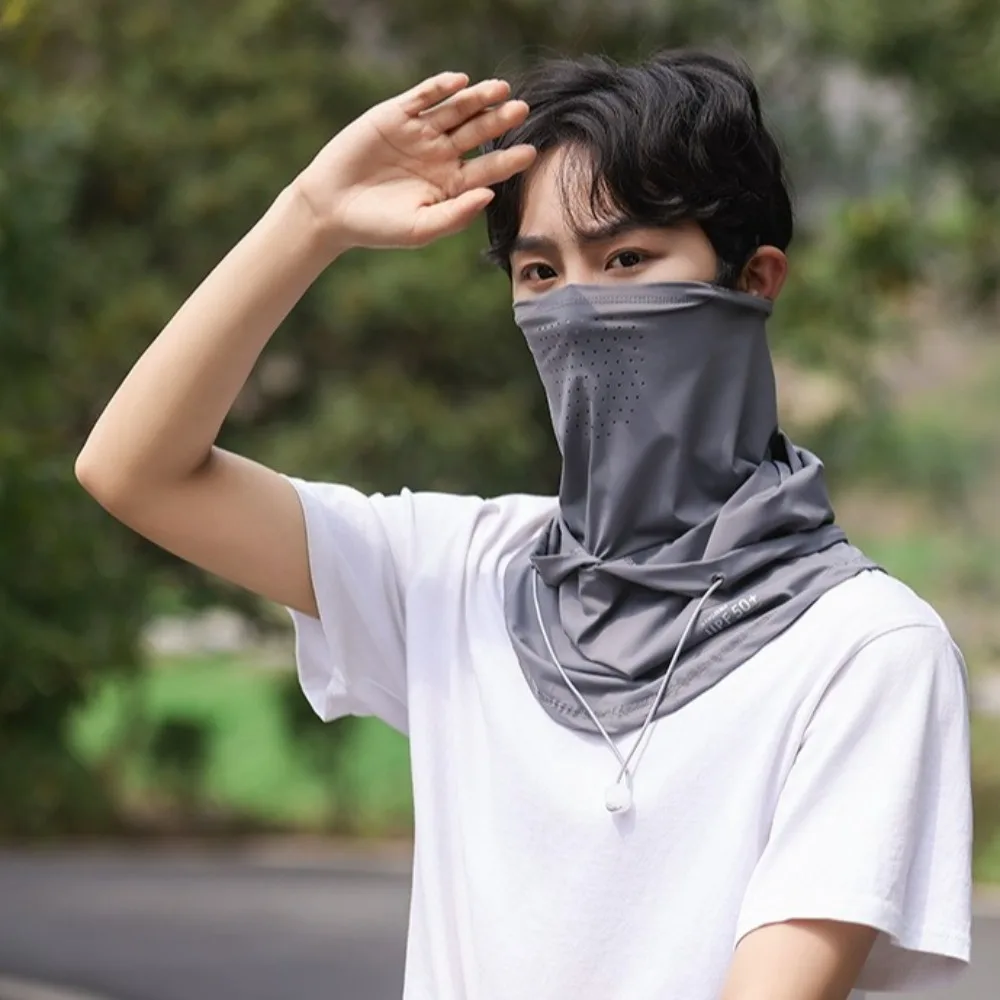 Neue Sommer Anti-Uv Sonnenschutz Hut Mit Maske Schal Atmungs Eis Seide Pullover Kappe Kopf Wrap Unisex Strand Kappe Für Outdoor sport – Detail 9