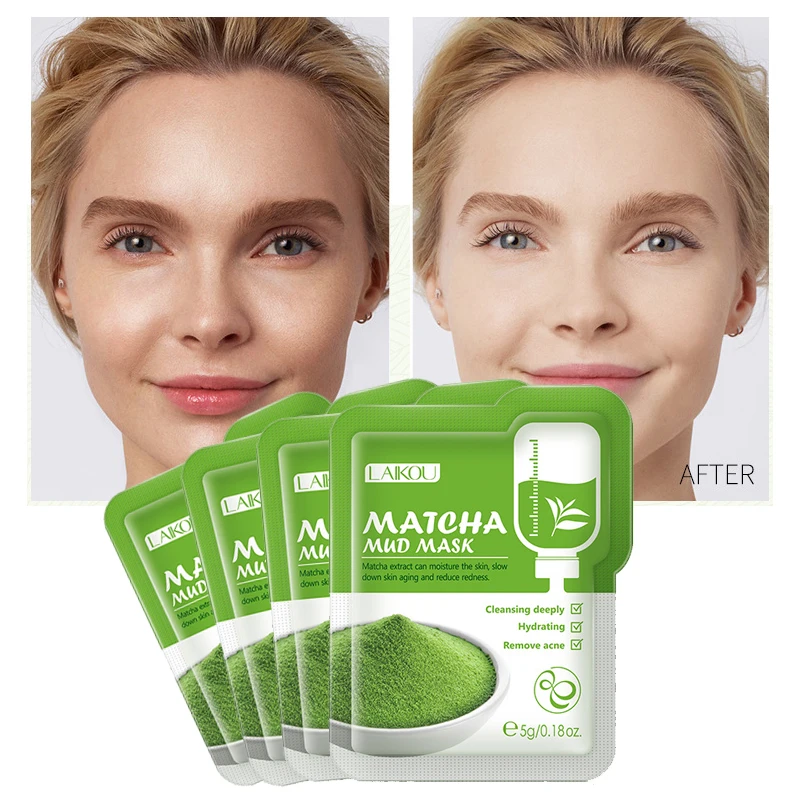 3510PCSMatchaGreenClayMudFaceMaskAntiWrinkleNightFacePacks