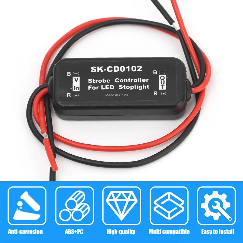 Universal Strobe Controller Brake Light Flasher Module Flashing Back Rear Brake Light 9-30V LED Flash Tail Stop Accessories