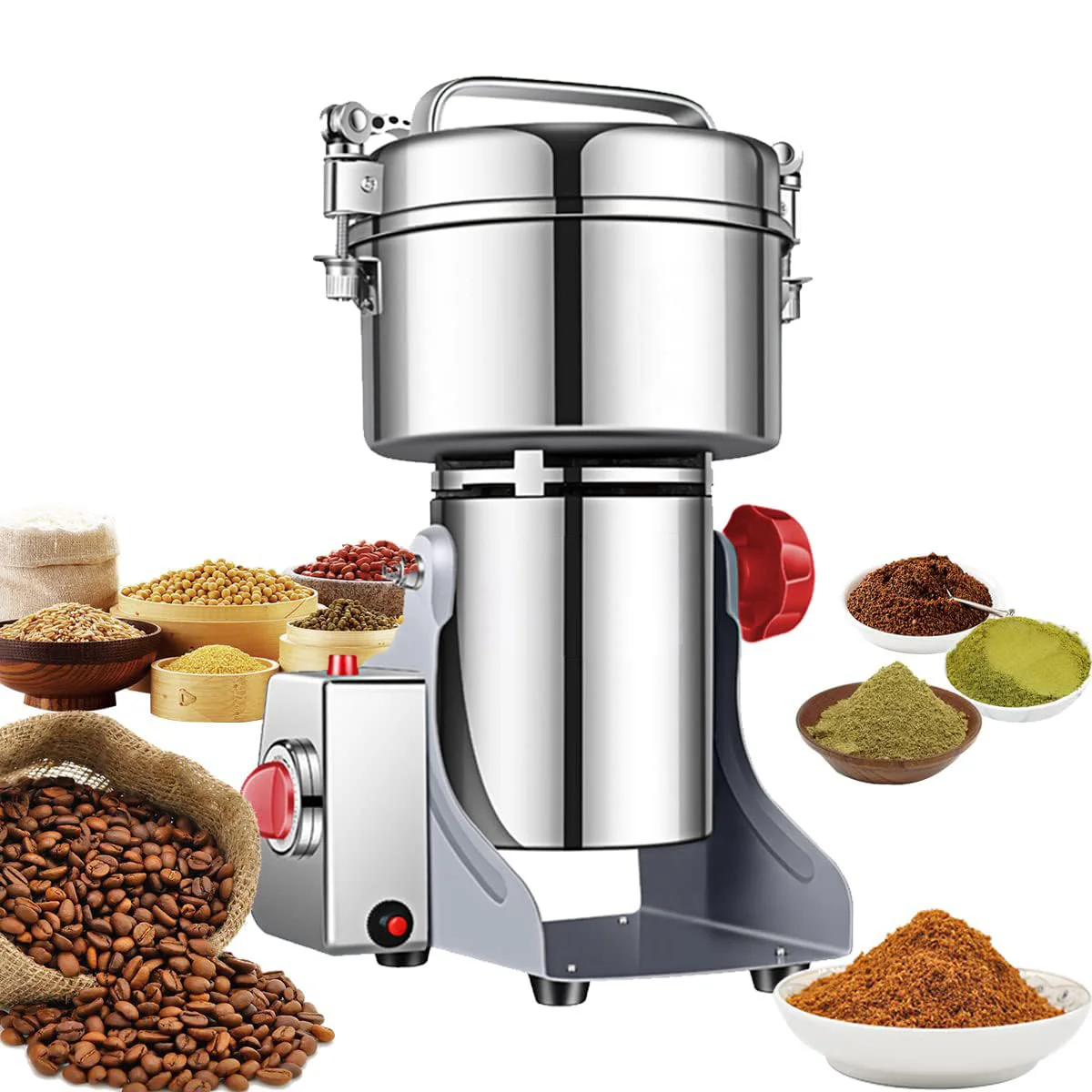Electric Grain Grinder Mill High-speed Spice Corn Mill Commercial Powder Machine for Dry Cereals Grain Spice Coffee Herb Bean electric grinder nut spice grinder herb grinder coffee grinder herb spice grinder malt grain grinder
