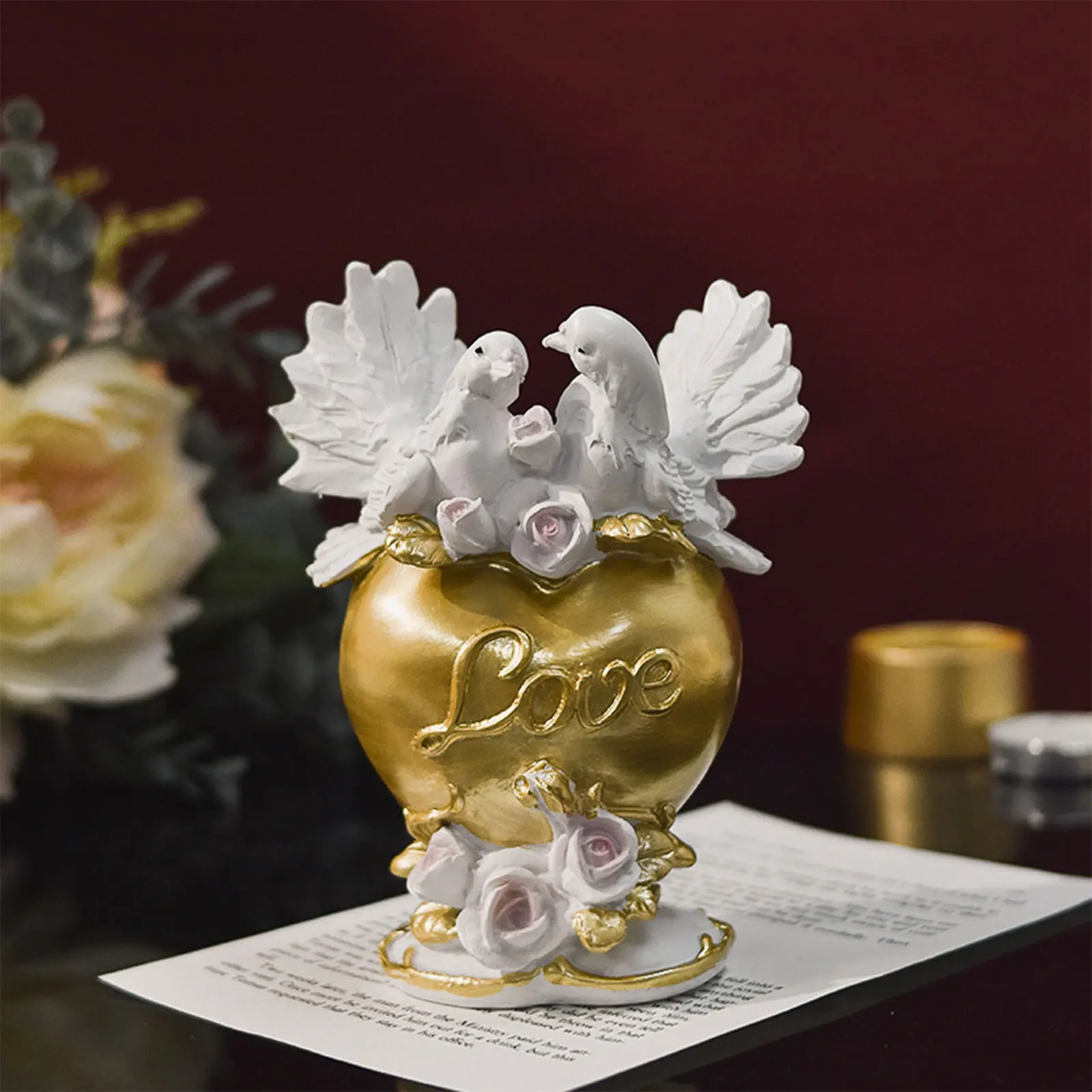 ResinTableDecorationAnimalDecorationOrnamentPeaceDoveCross