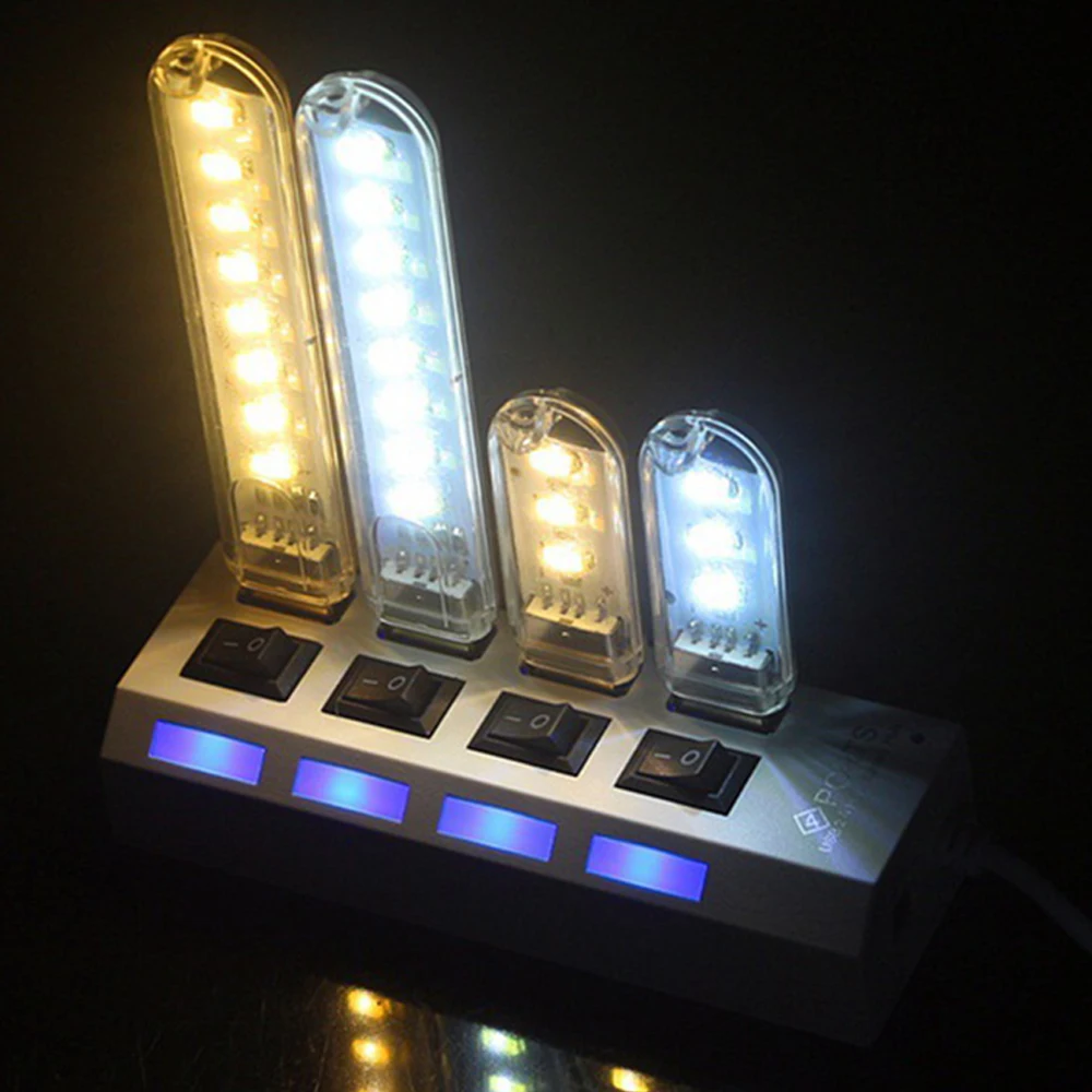 Mini Night Light LED Desk Lamp Portable USB Reading Book Table Flashlight For Power Bank Laptop Camping Lighting