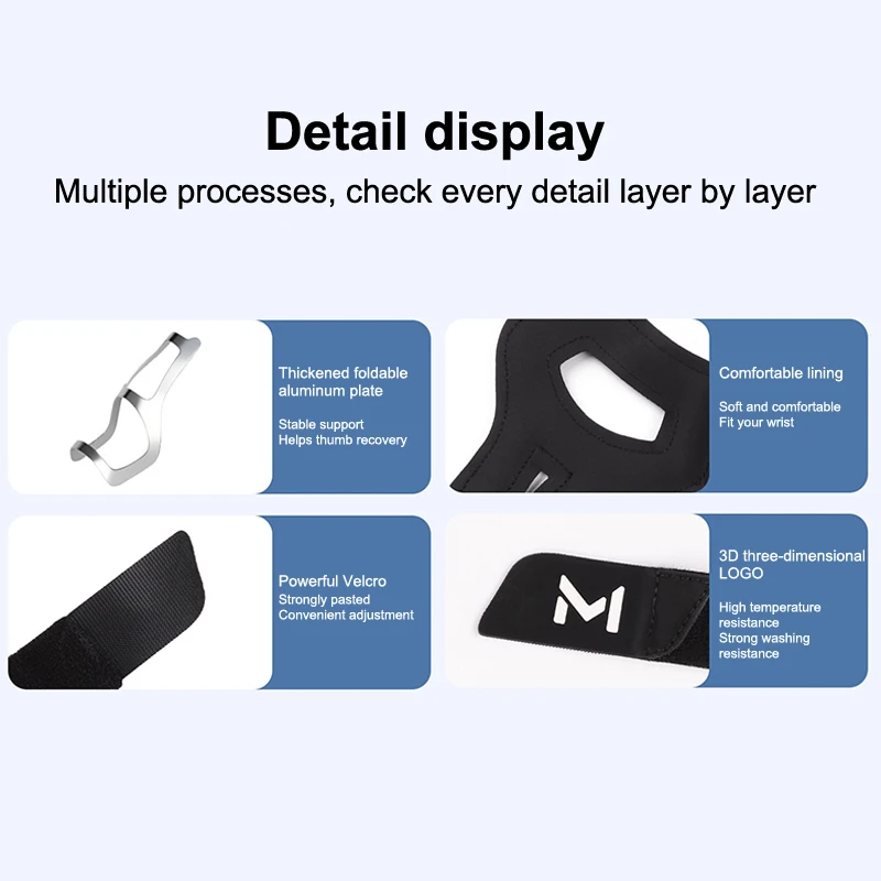 Verstärkung des Aluminiumblechs, Büro-Schutzarmband, verstellbare Kompression, verstellbares Armband, beidhändig leicht – Detail 18