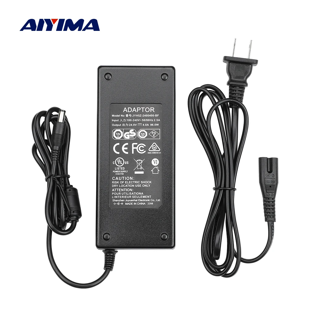 Aiyima Dc 24V 6a Schakelende Voeding 24V Versterker Adapter Ac/Dc Lader Voor Tpa3116 Tda7498e Eindversterkers Us Eu Uk