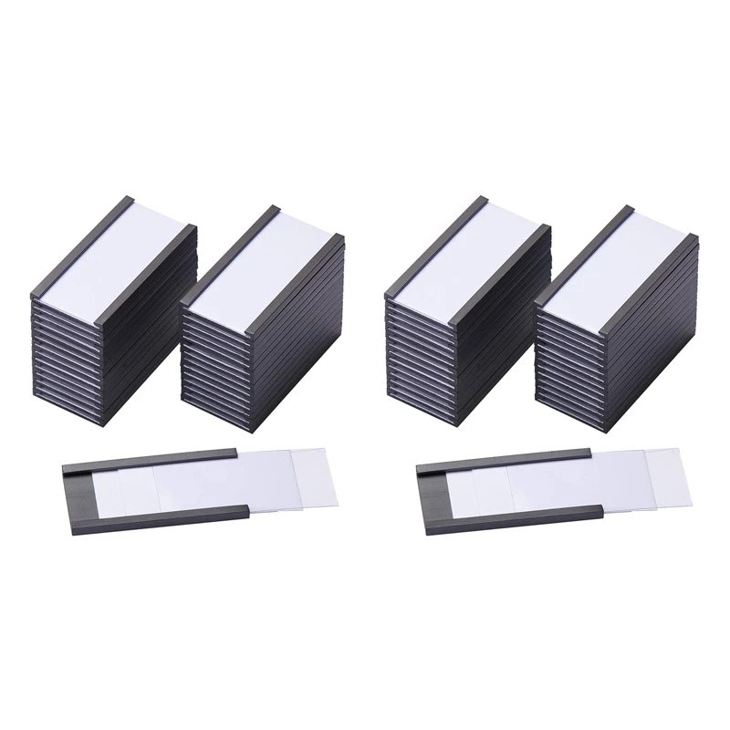 

Hot 100Pcs Magnetic Label Holders With Magnetic Data Card Holders With Clear Plastic Protectors For Metal Shelf (1 X 2 Inch)