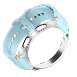 Silicone Band with Protective Bumper Case & Strap - Galaxy Watch 6 40mm (Light blue silver)