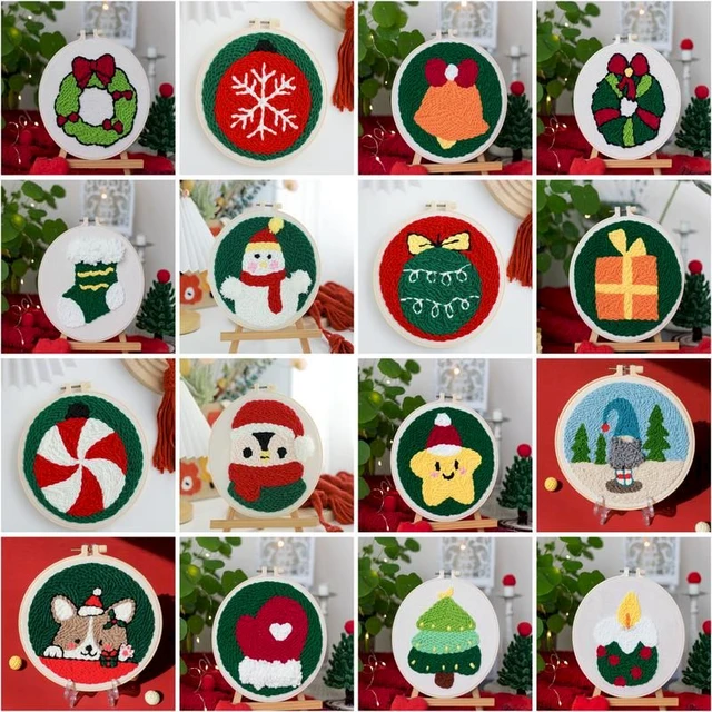 Punch Needle Christmas Children  Diy Punch Needle Embroidery Kit -  Embroidery Diy - Aliexpress