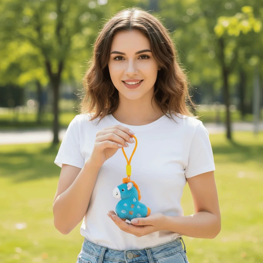 Cute Cartoon Horse Pendant Fluffy Year of The Horse Pony Get Rich Horse Pendant Backpack Accessory