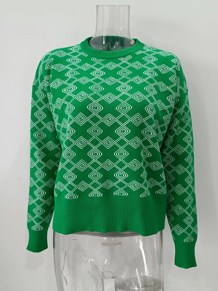 Autumn Winter Women knitted Pullovers 2025 New Fall Jacquard O-neck Thick Warm Women Sweater High quality Casual Sweater
