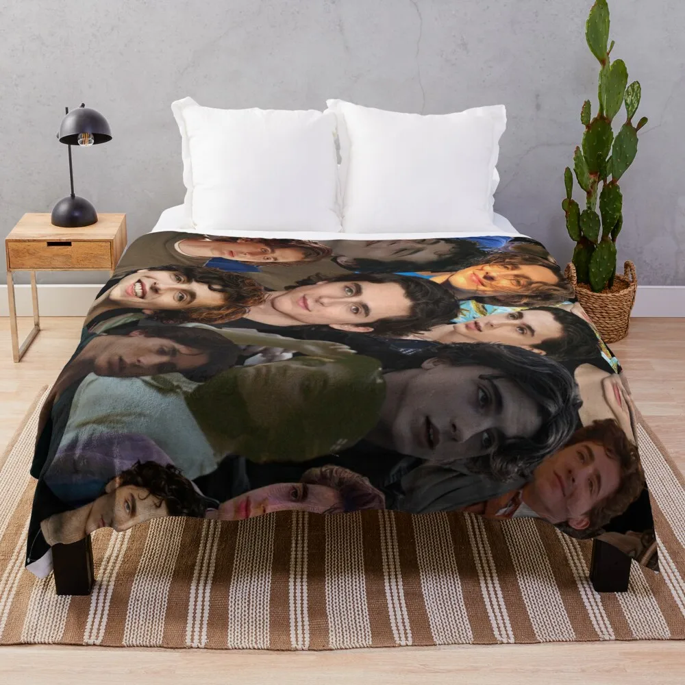 

Timothee Chalamet photo collage Throw Blanket Hairy Sofa Quilt Decorative Beds Luxury Designer Blankets