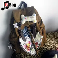 Student Schoolbag Canvas Backpack Women Gothic Punk Spicy Girl Vintage Bag Large Capacity Computer Backpack Y2k Girl bag tote 1