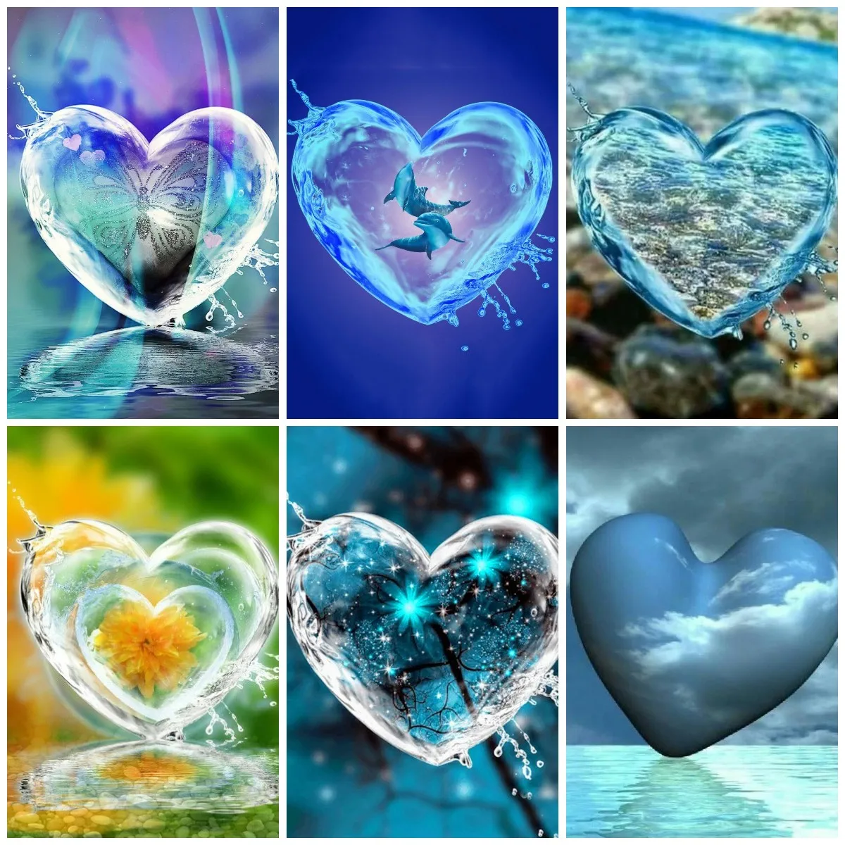 

Diamond Painting Heart Cross Stitch Diamond Embroidery Landscape Rhinestones Art Bead Picutre Kits Home Decoration