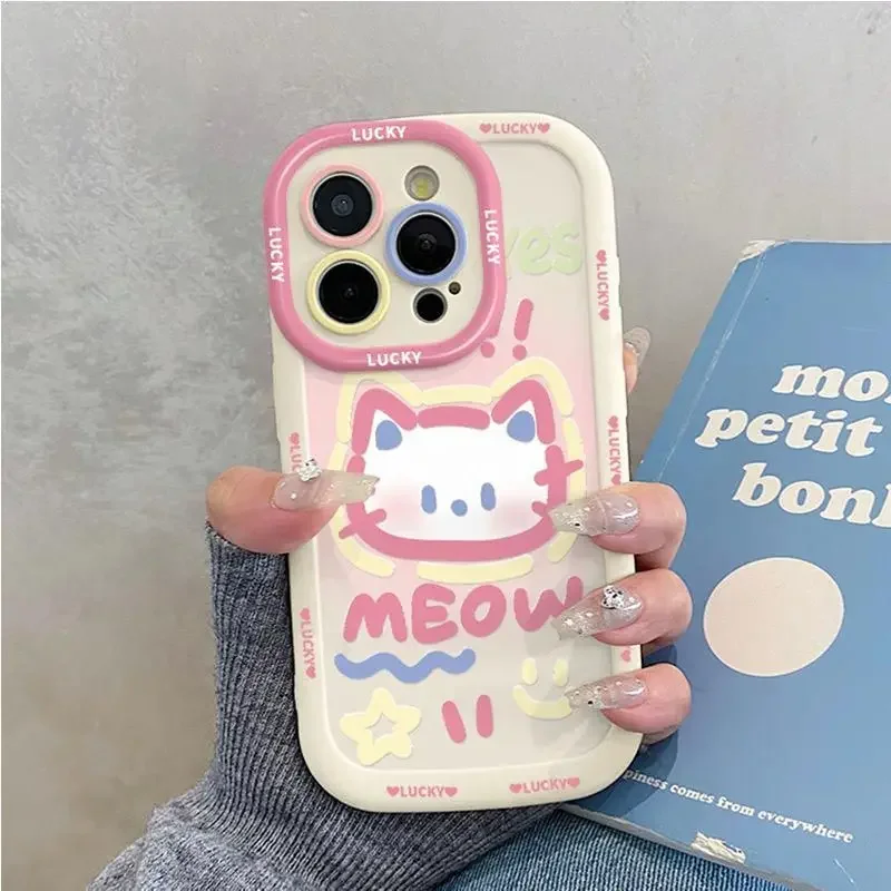Charming Duck and Cat Flower Design Phone Case