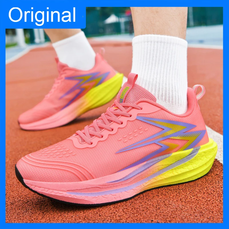 Unisex Sports Shoes Fashionable Lace Up Mesh Breathable Soft Sole Cushioning Anti Slip Rebound Outdoor Running Training Shoes 3