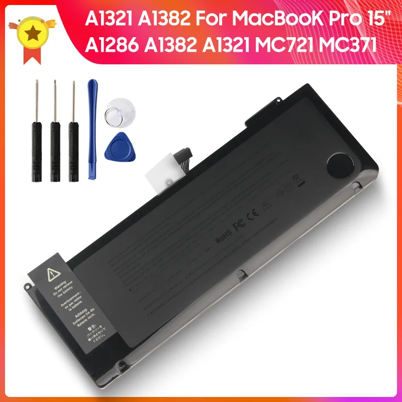 

Новый аккумулятор A1382 для MacBooK Pro 15 A1382 A1286 A1321 MC371 MC721 77,5 Вт/ч сменный аккумулятор + инструменты 73 Вт/ч