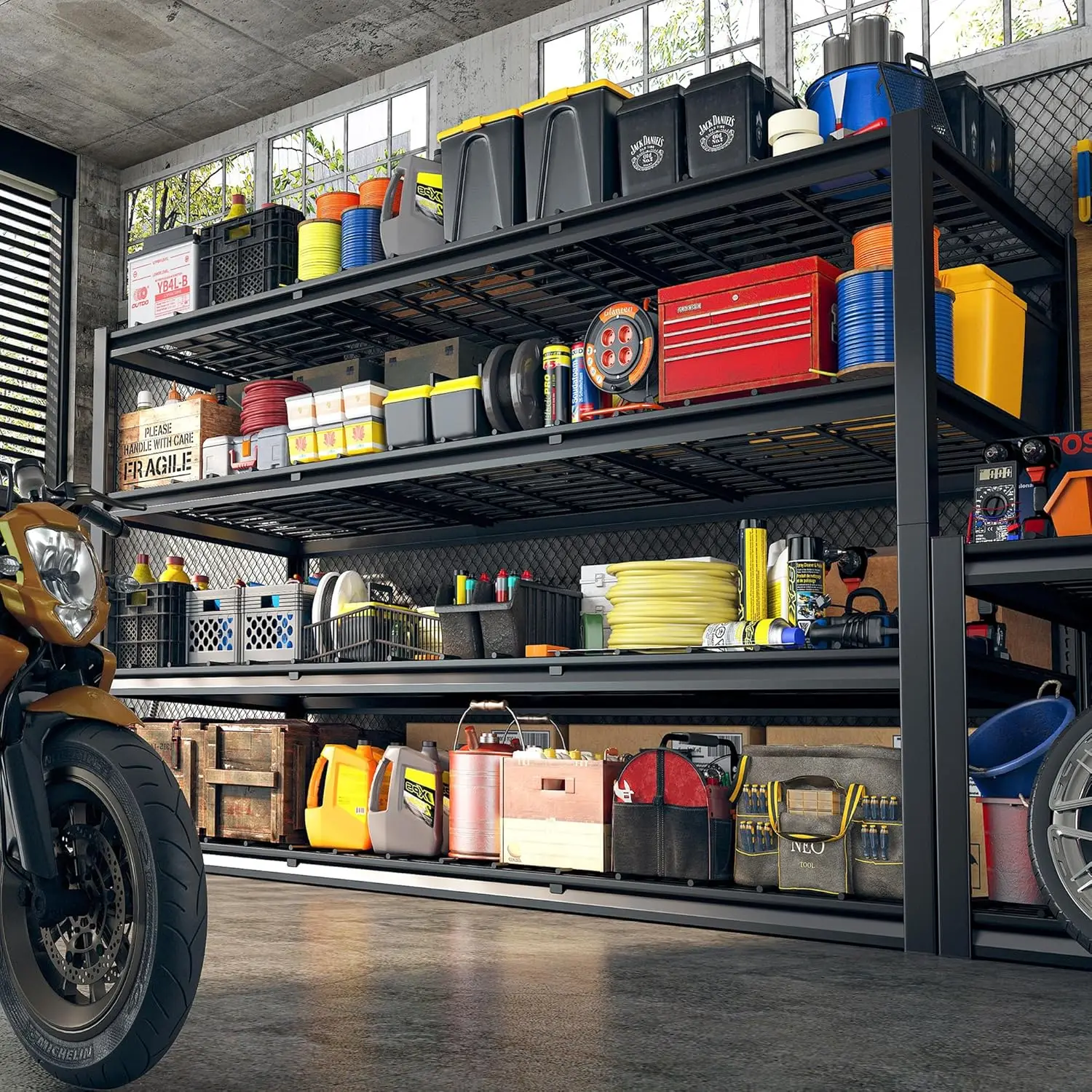 W Garage Shelving Heavy Duty 2500 LBS,Storage Shelves Commercial Metal Shelving Unit Rack Shelf for Garage Warehouse Pantry,Kitc 5