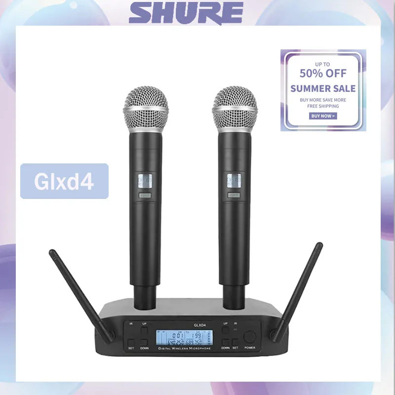 Shure glxd4ワイヤレスマイク、プロのマイク、ハンドヘルドラベラー 