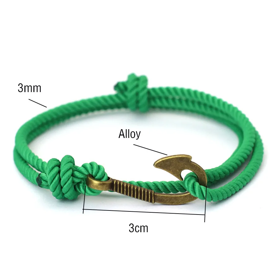 Handmade Adjustable Beach Nautical Surfing Fishing Bracelet