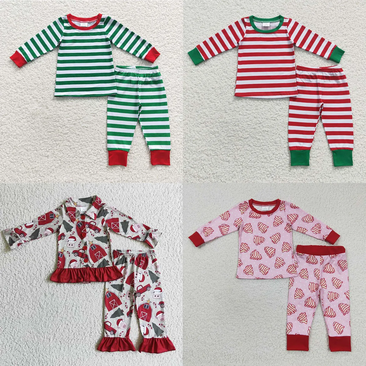 

Wholesale Kids Baby Girl Christmas Biscuit Kids Boy Costume Colorful Plaid Dot Pumpkin Boy Pocket Pajamas Fall Costume