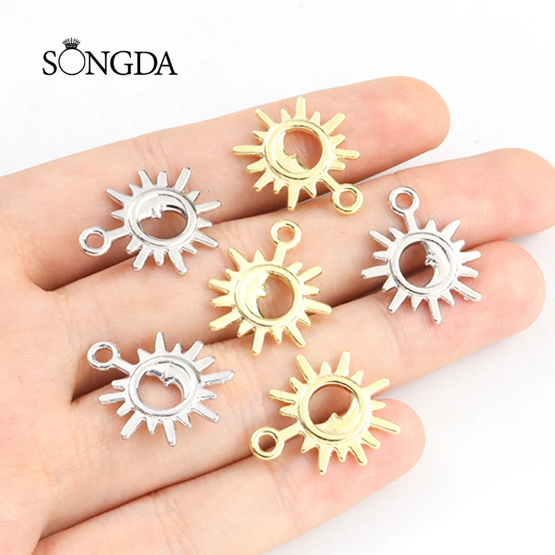 

20pcs Round Hollow Sun Moon Metal Charms for Jewelry Making DIY Handmade Necklace Earrings Accessories Supplies Crafts Ornaments