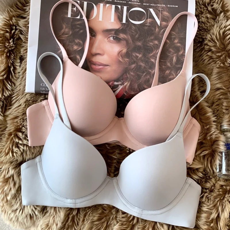 

Seamless Sexy Bras for Women Wire Free Female Underwear Gathered Without Steel Ring Solid Lingerie Adjustable Straps Bra