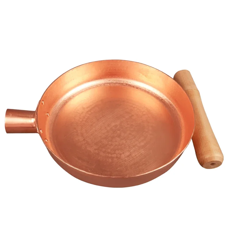 Copper Frying Pan Fast Heat Transfer 2mm Thickened Non-stick Pan   Induction Compatible 100% Hand Forged Pure Copper Cooking Pot