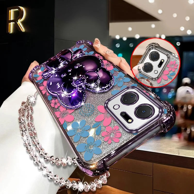 Vibrant Floral Phone Accessory Set: Case, Lanyard & Stand