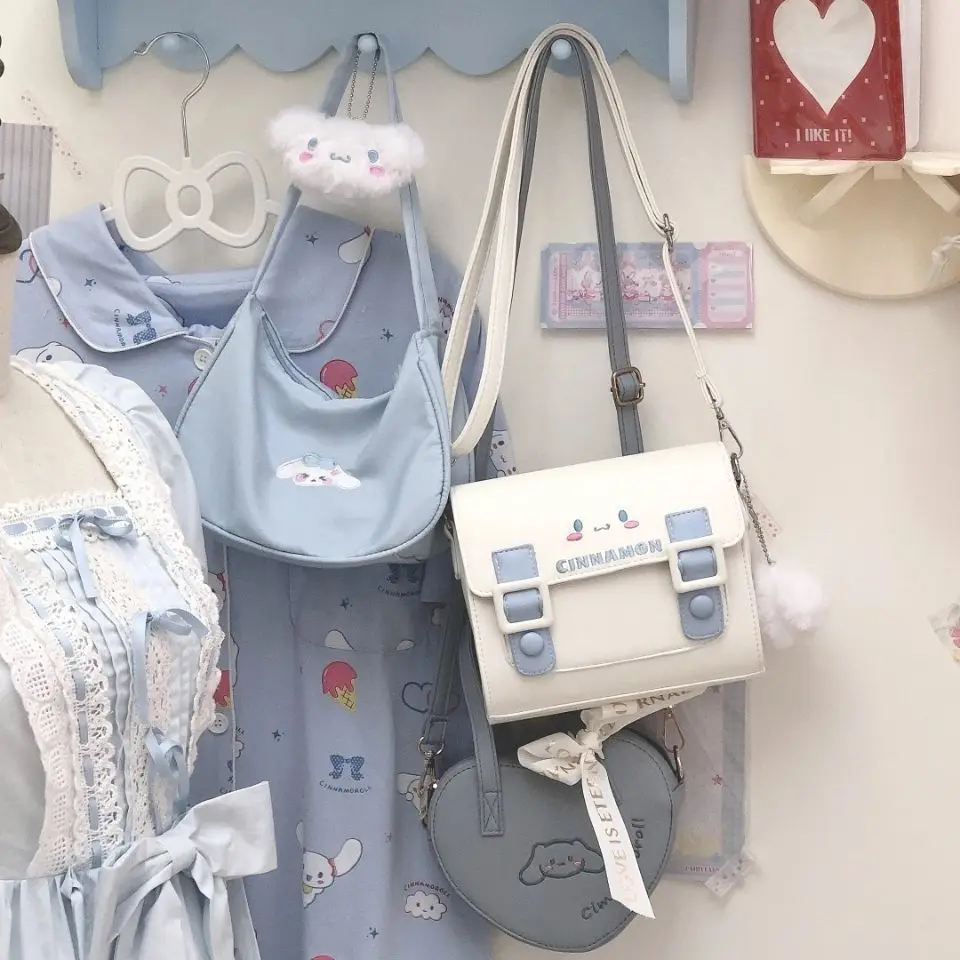 PU Handbag Sanrio PU Handbag HelloKitty Fashion Cartoon Bag Cinnamoroll Simple Crossbody Bag Outdoor Kawaii Shoulder Square Gift