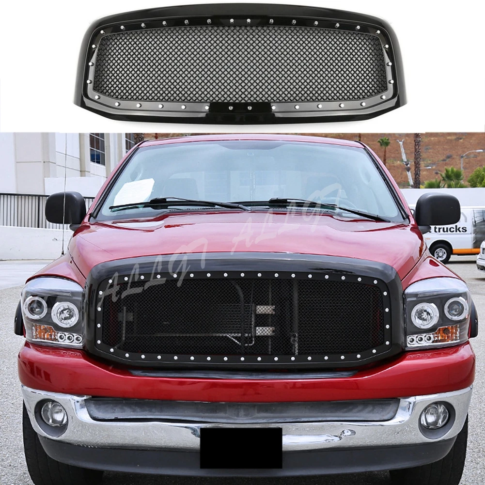 

Решетка для бампера автомобиля из АБС-пластика 2006 2007 2008 черная для Dodge Ram 1500
