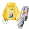 2024 Phineas and Ferb Cartoon Themed Collection Fashionable and Affordable Children's Spring and Autumn Long Sleeve Hoodie Set 4