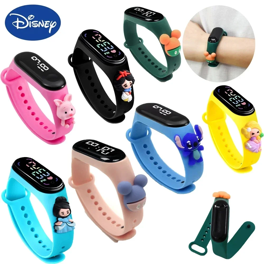 Disney Princess Frozen Elsa Anna Spiderman Iron Man Mickey Minnie Mouse Stitch Winnie The Pooh Led Watch Giocattoli Per Bambini