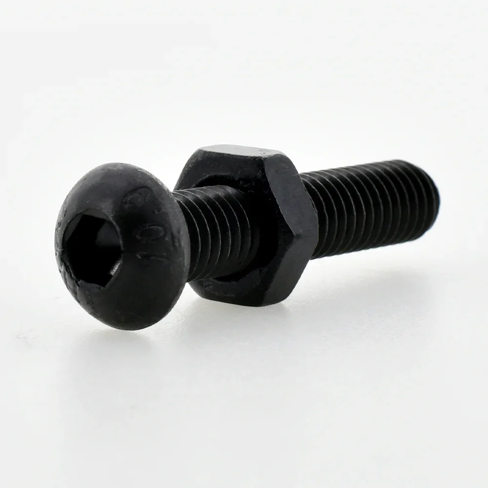 Screw bolt nut set ISO7380 Allen Hexagon Hex Socket Button Round Head Screw Nut Kit M2 M3 M4 M5 M6 Black Grade 10.9 Carbon Steel Bolt Nut Set
