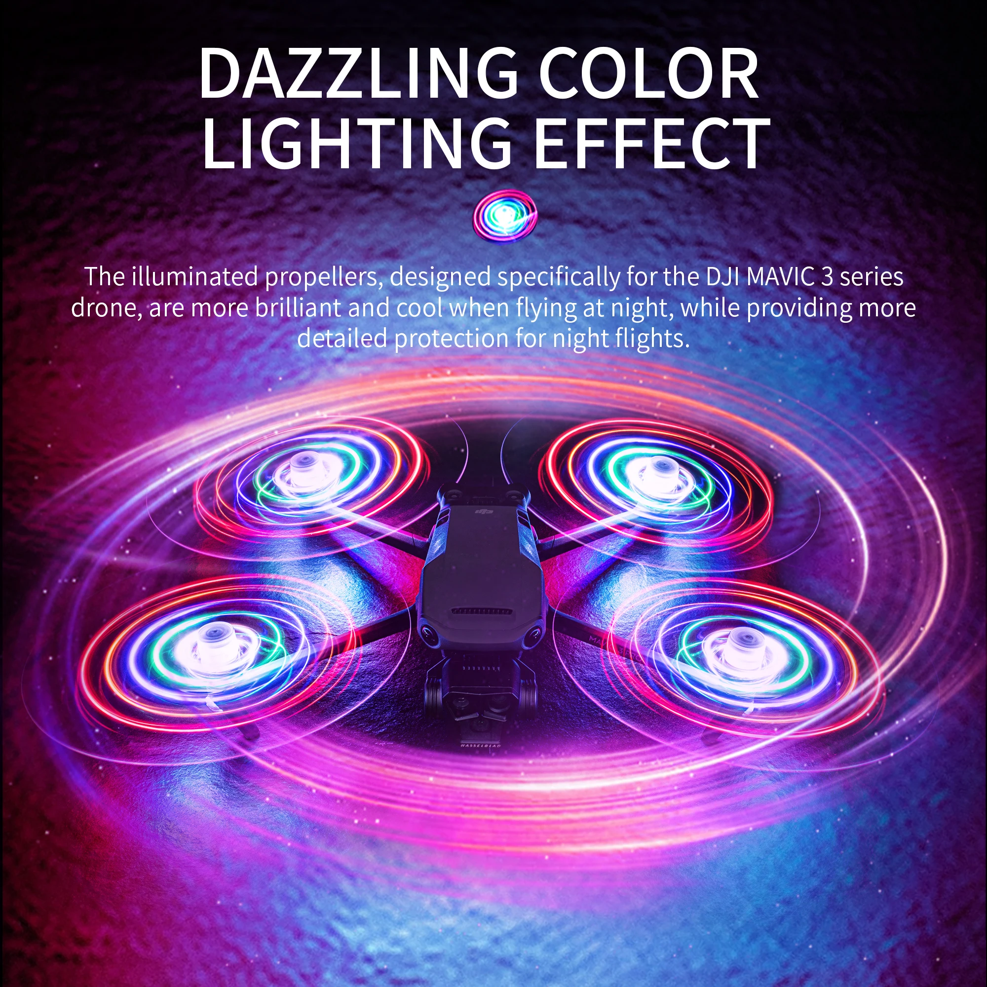 STARTRC LED Flash Light Propeller Night Flight Glowing Propellers Rechargeable Low Noise Blade for DJI Mavic 3 Pro Accessories